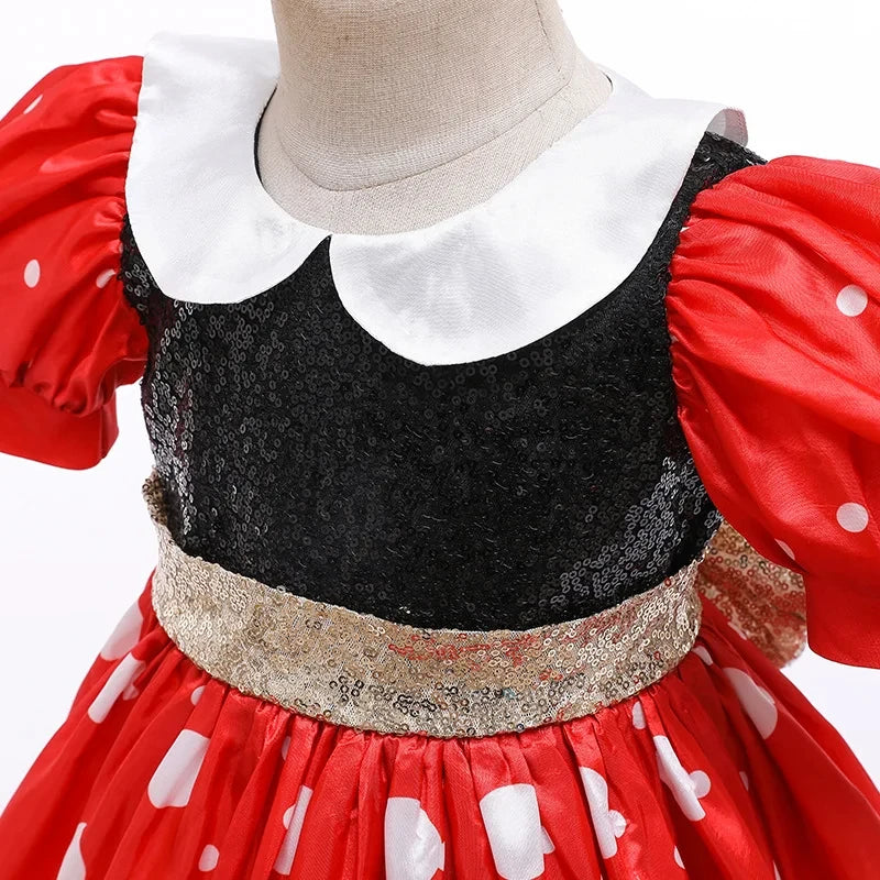 Girl Dress Cartoon Clothes Summer Costume Cosplay Princess Fancy Bow girl dress