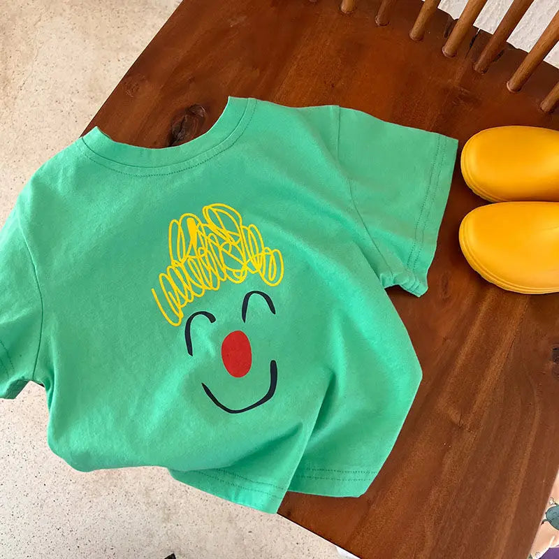 Matias Short-sleeve Cartoon Tees - GuGuTon baby store - Baby Fashion - Toddlers Outfits - Babies Outfits - Toddler Clothes - Kids Clothing - Newborn Clothes - Newborn Wear - Kids Wear - Trending Clothes - Trending Outfits - Fall Fashion - Winter Fashion - Girls Clothes - Boys Clothes - Babies Wear - Kids Accessories - KidsWear - Summer Clothes - Summer Fashion - Summer Trend - Falls Sweaters - Tops - Bottom - Jeans - Blouse - Dresses - Newborn Dresses - Toys