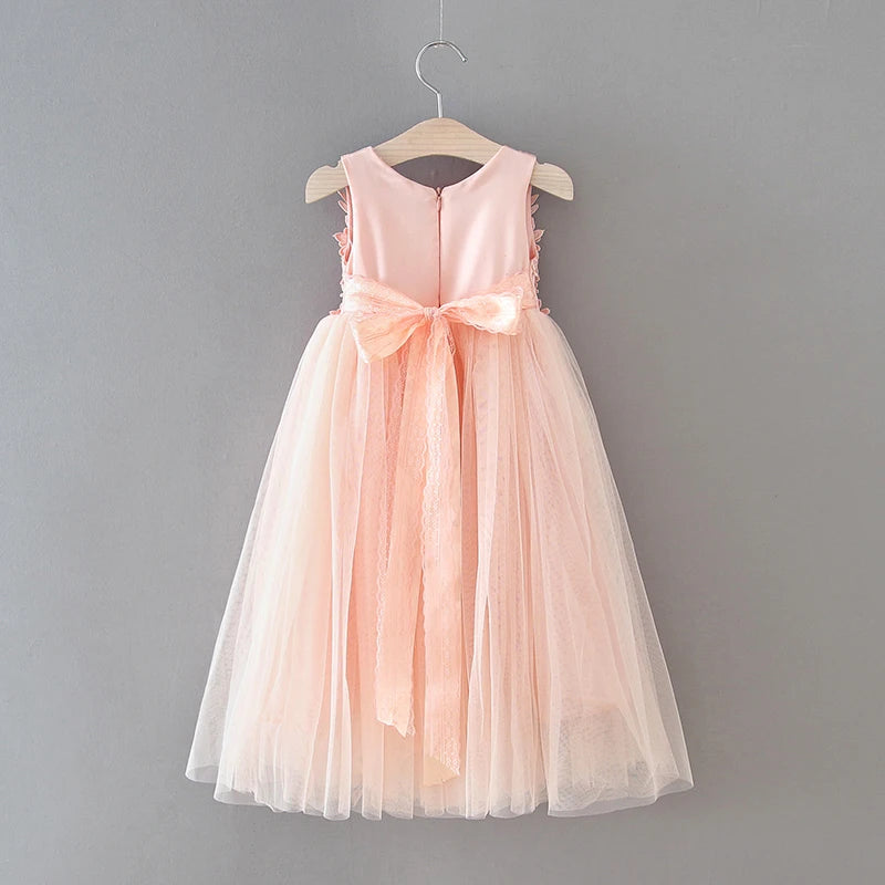Flower Girl Dresses Lace Ankle Length Sleeveless Princess Dresses for Parties