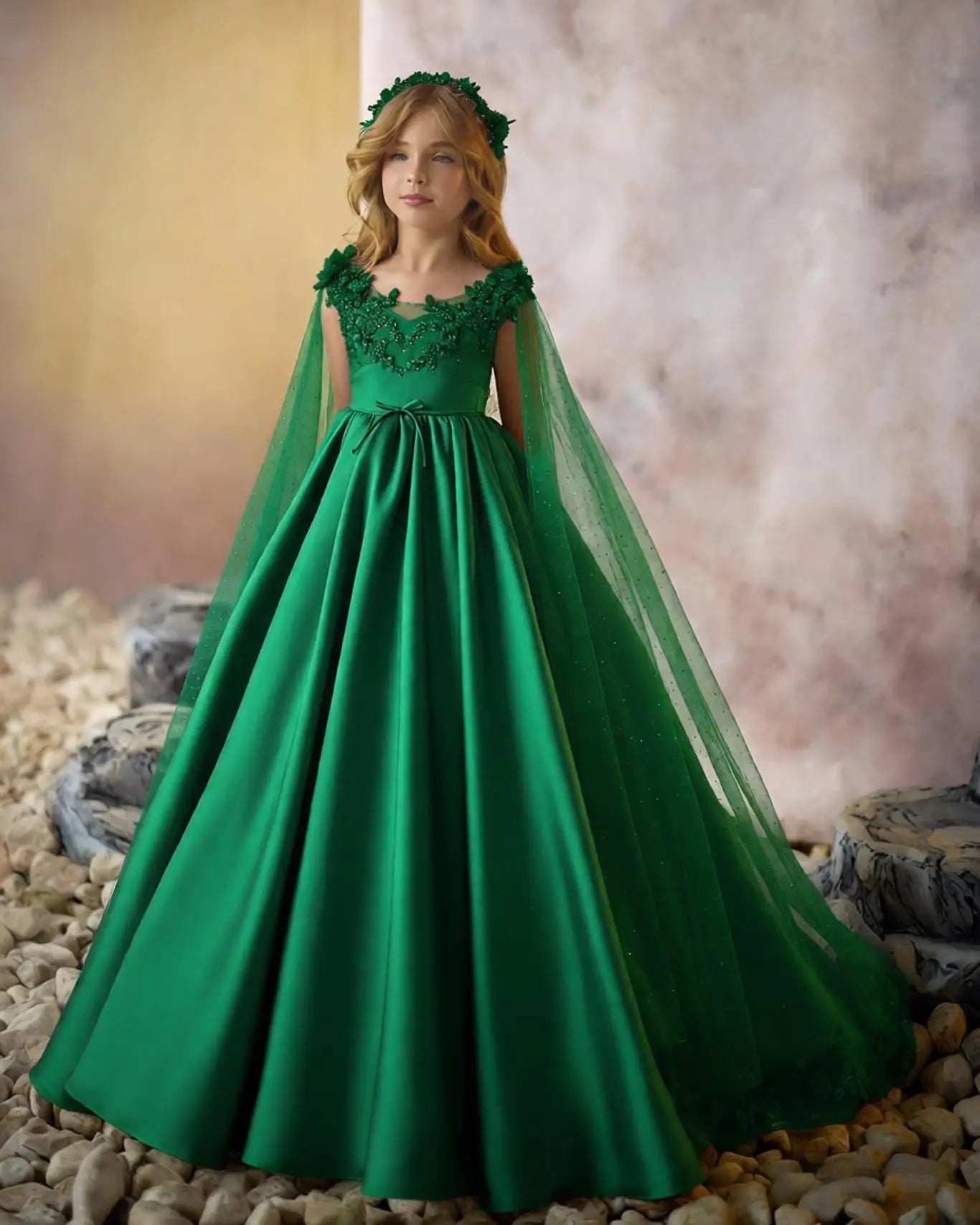 Elegant White Flower Girl Dresses With Wrap Customized Appliqued Litter Girls