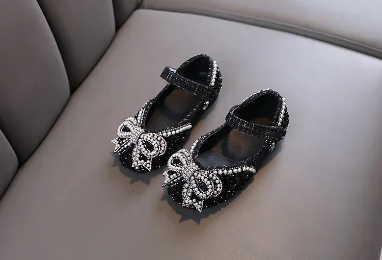 Kids Girls Sandals Fashion Sequins Rhinestone Bow Girls Princess Baby Girl Shoes