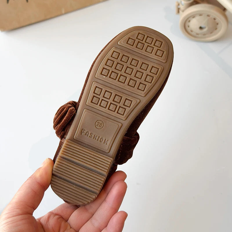 Spring Girl's Casual Shoes Round Toe Shallow Hook-loop Chic Kid's Flat Shoe Solid Colors Anti-slip Daily Comfy Children Shoe