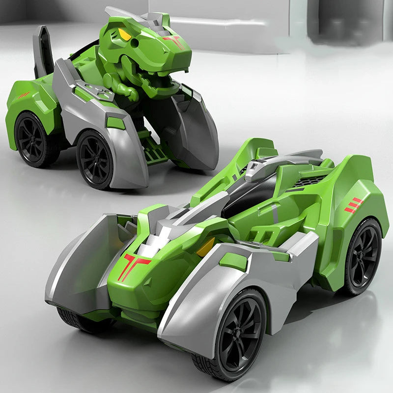 2 In 1 Transforming Dinosaur Car Automatic Transform Robot Diecasts