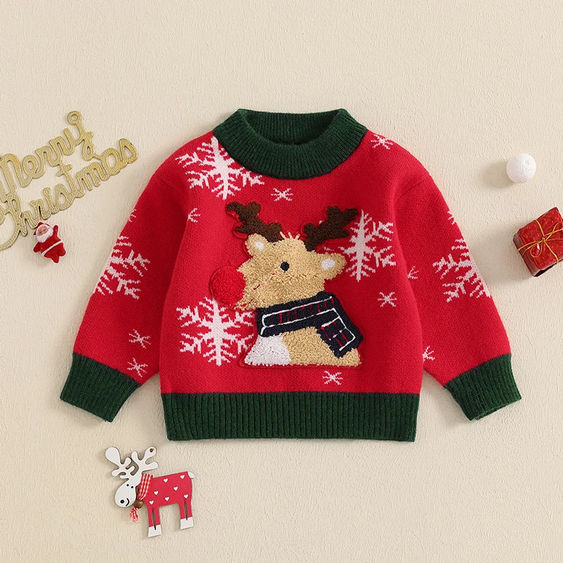 Hector Reindeer Embroidery Pullover Sweater