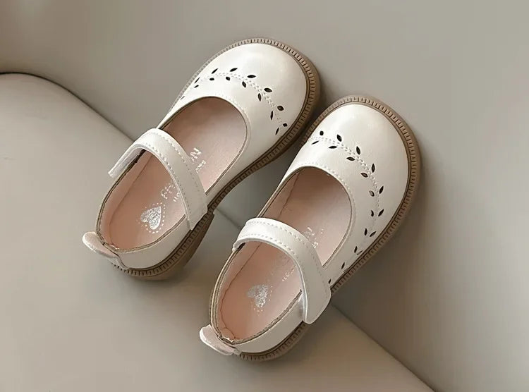 Girls' Leather Shoes Spring and Autumn New Breathable Girl Mary Jane Princess Shoes Black Performance Dance Shoes