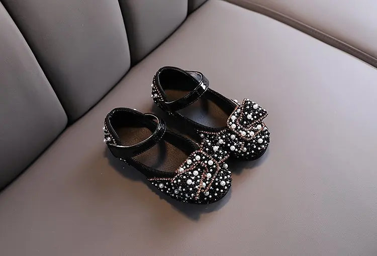Princess Shoes for Girls Green Pink Party Wedding Luxurious Glitter 21-36 Kids Single Shoe Summer Spring Fashion Girl's Flats
