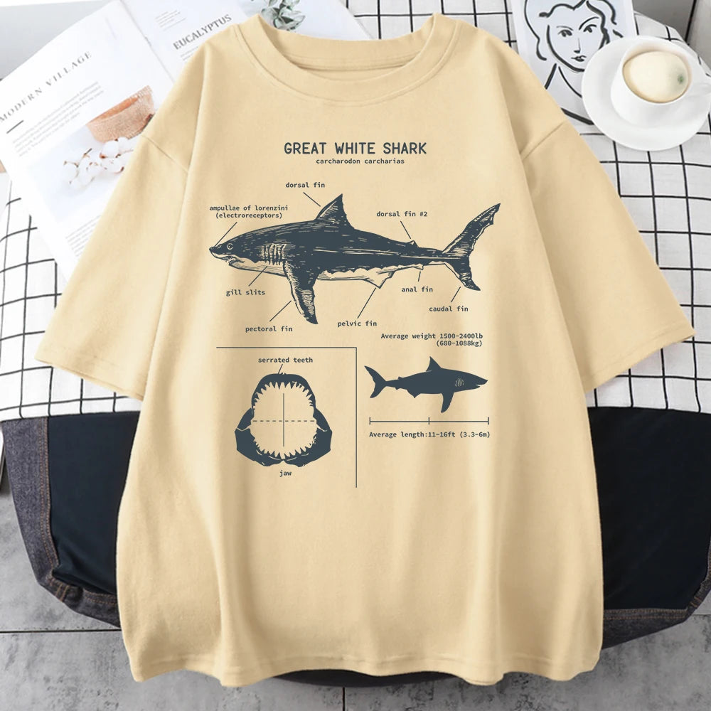 Dionis Great White Shark Anatomy T-Shirt Tops - GuGuTon baby store - Baby Fashion - Toddlers Outfits - Babies Outfits - Toddler Clothes - Kids Clothing - Newborn Clothes - Newborn Wear - Kids Wear - Trending Clothes - Trending Outfits - Fall Fashion - Winter Fashion - Girls Clothes - Boys Clothes - Babies Wear - Kids Accessories - KidsWear - Summer Clothes - Summer Fashion - Summer Trend - Falls Sweaters - Tops - Bottom - Jeans - Blouse - Dresses - Newborn Dresses - Toys