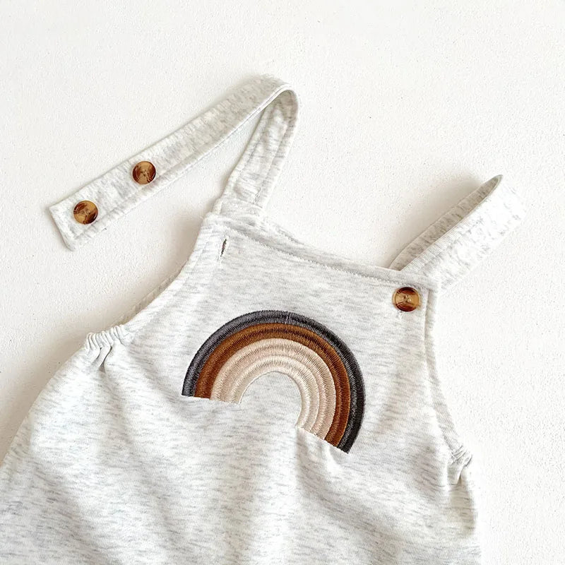 Soft Rainbow Embroidery Jumpsuit