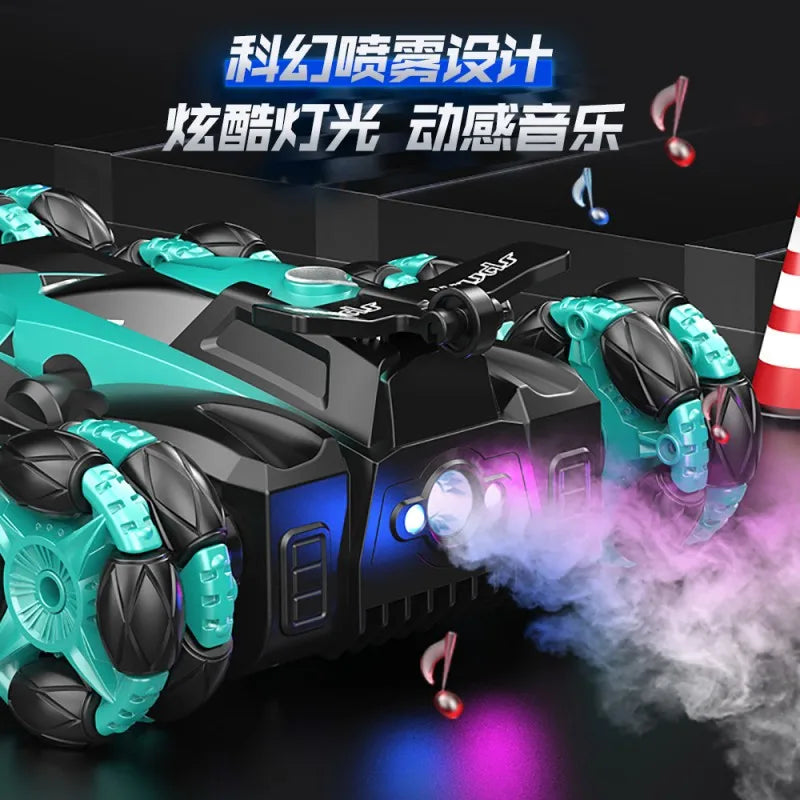 Eight-wheel swing arm drift stunt remote control car body feeling music