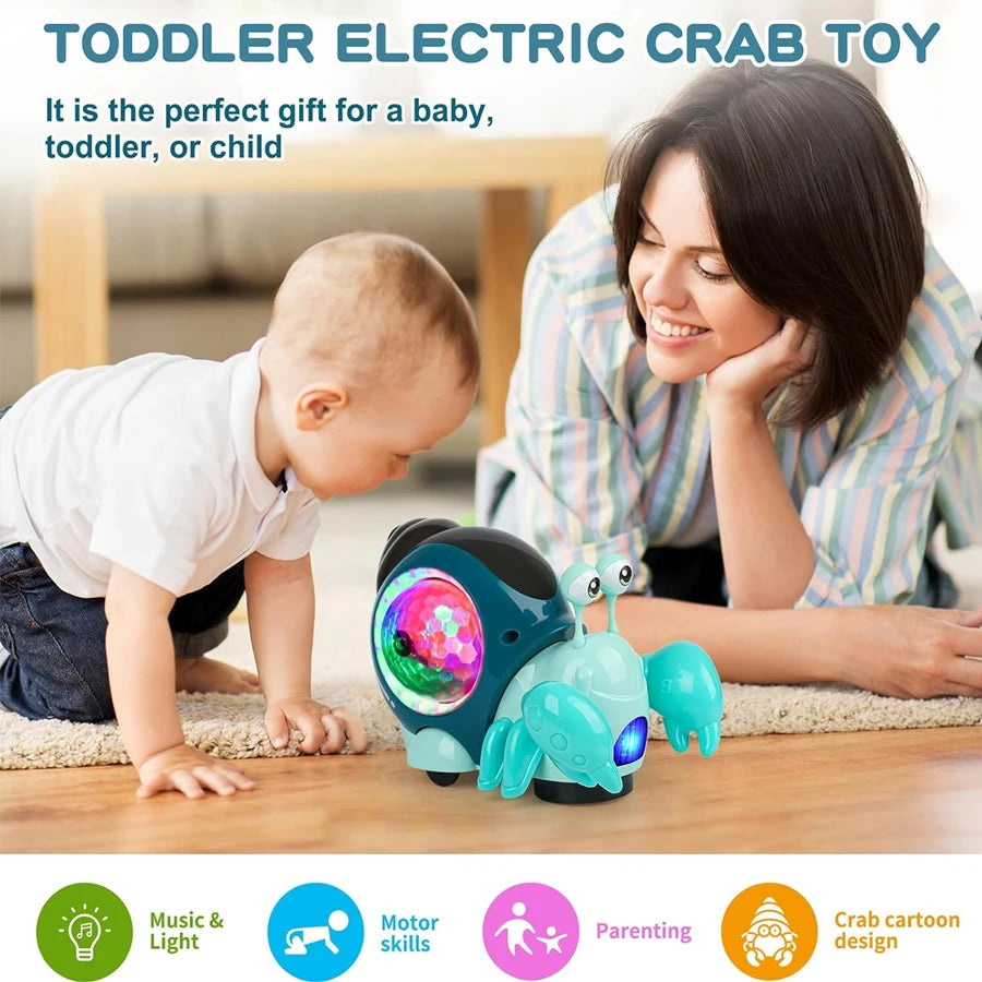 Luminous Snail Toy,Baby Electric Snail Toy, Musical Crawling Toys