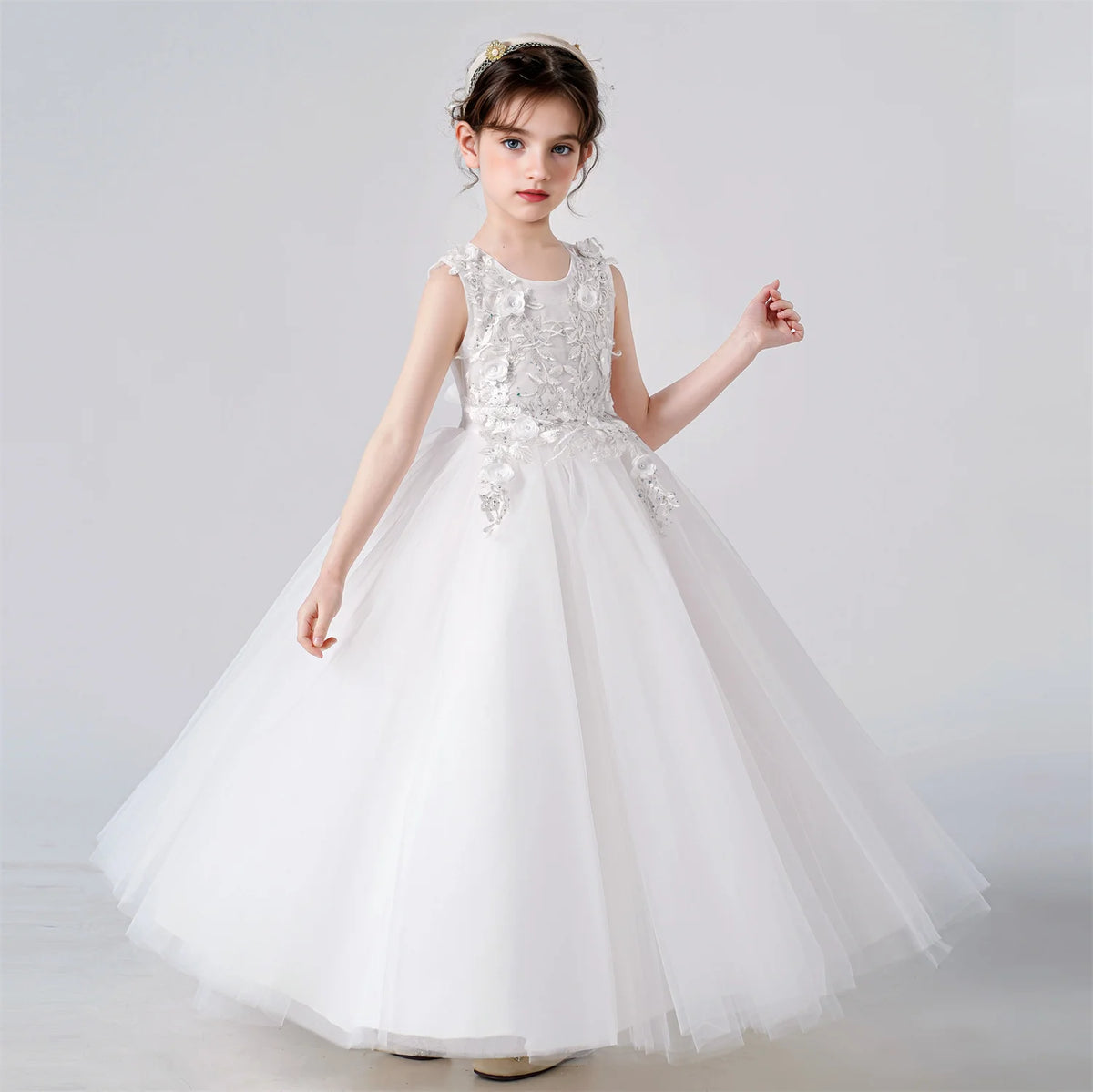 Children's Girls Dresses For Eid Luxury Party Princess Dress 4-12 Years Old Long Dress