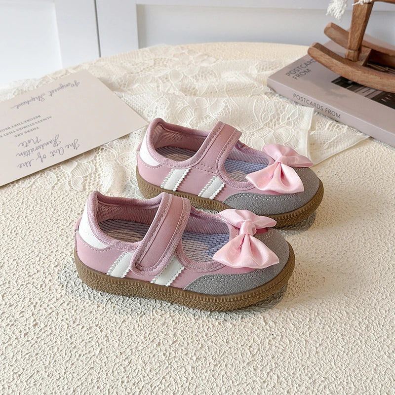 Girls Summer Sandals Cute Bowknot Children Shoes Soft Sole Toddler Beach Sandals Kids Casual Closed Toe Flats Outdoor Sneakers