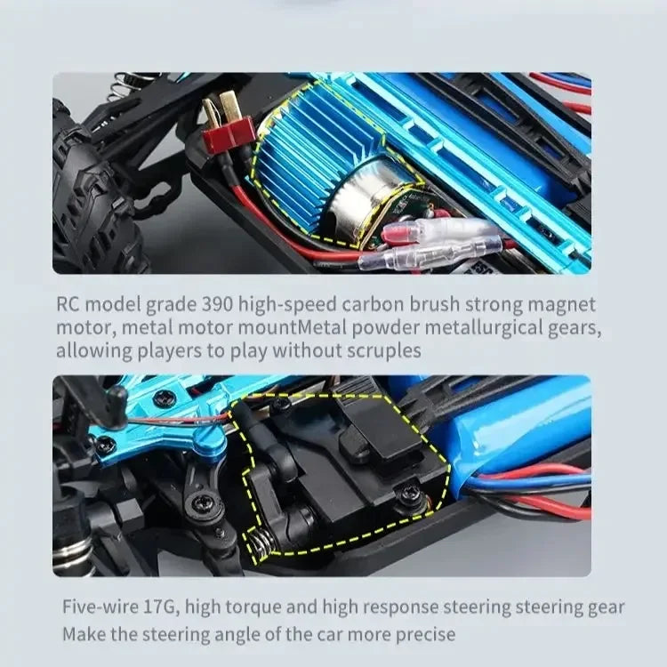 Rc Cars 1/16 16103Pro 50km/h or 75km/h with LED  Brushless Moter 4WD Off Road 4x4 High Speed Drift Monster Truck Kids Toys Gift