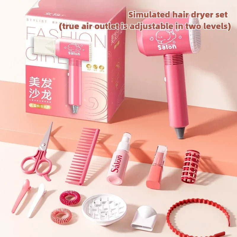 Girls' Beauty Toys Fashion Barber Role Playing Games Simulation Haircut Children Hair Dryer Child Pretend House Play Children