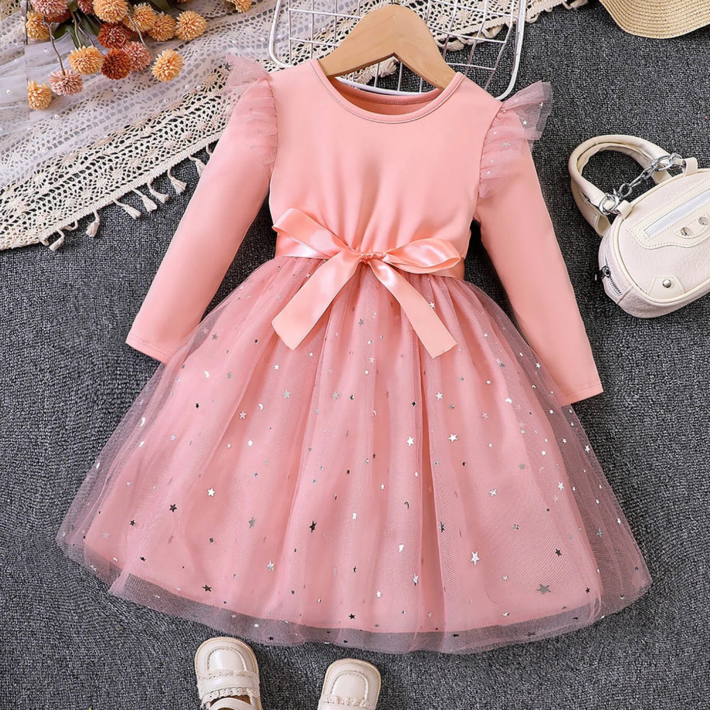 Aria Toddler Girl Christmas Dress - Sequin Tulle Design