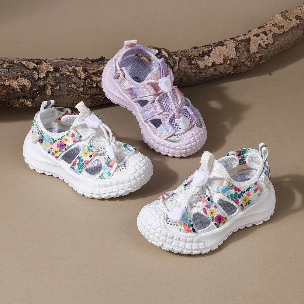 2025 New Summer Children Sandals For Girls Mesh Breathable Kids Sport Shoes Soft Sole Toddler Girls Beach Sandals EU 21-30