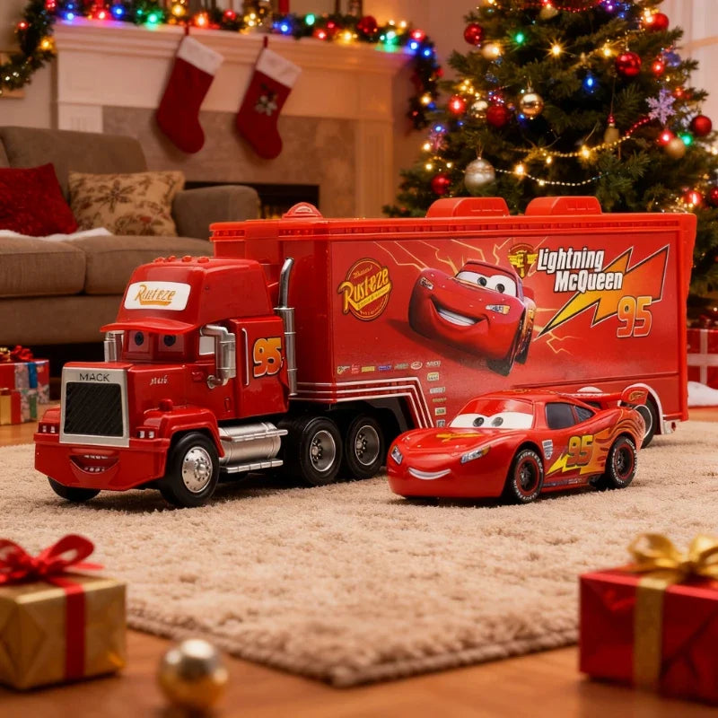 2025 New Disney Pixar Cars And Truck Set Lightning Mcqueen Uncle Mike Model Trucks Racing Car New Year Christmas Gift for Boys