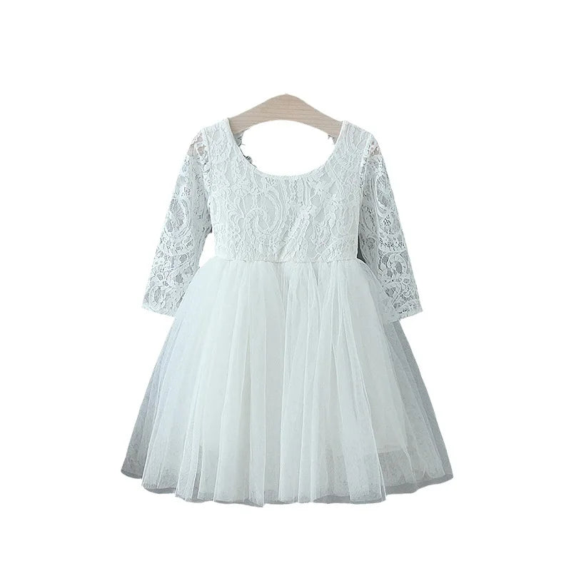 Flower Girl Dresses for Weddings Elegant Lace Long Sleeve Bridesmaid Dresses