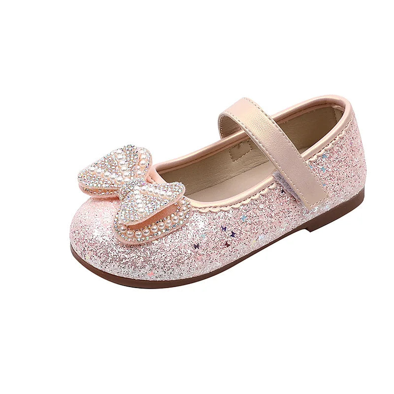 Girl Dresses Casual Shoes 2025 Spring Autumn New Children Fashion Princess Leather Shoes