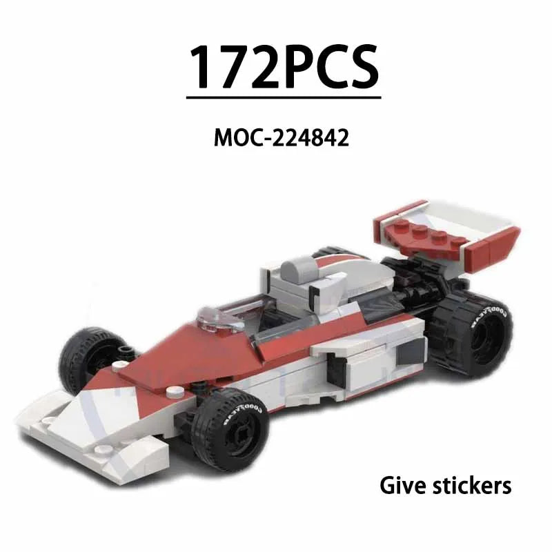 F1 Racing Car Building Blocks 8-Grid Racing Champion Vehicle (With Stickers) Children's Birthday Gift Christmas Toy Gift