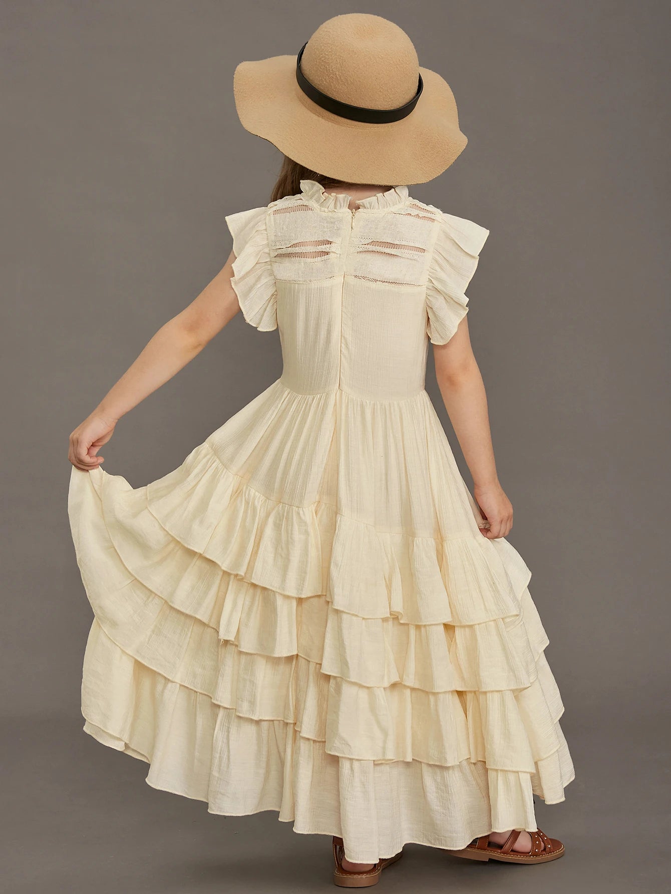 Girls' New Lace Irregular Skirt Long Fashion Princess Dress