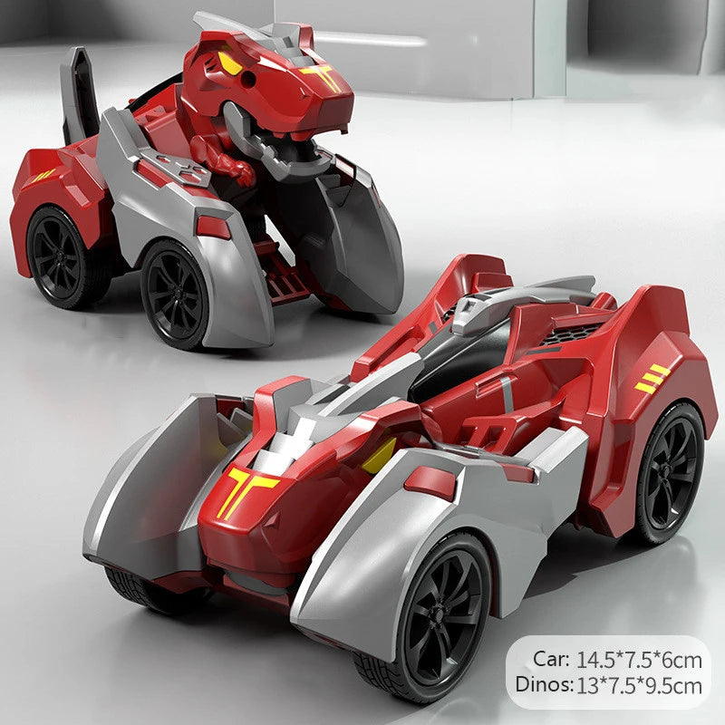 2 In 1 Transforming Dinosaur Car Automatic Transform Robot Diecasts