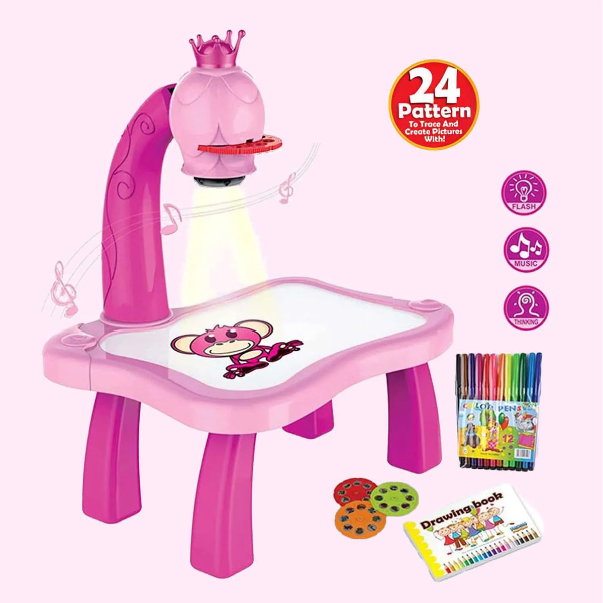 Drawing Projector for Kids, Mini Multi-Functional Writing Board Learning Drawing Educational Toys, Ideal Toy for 3+ Girls & Boys