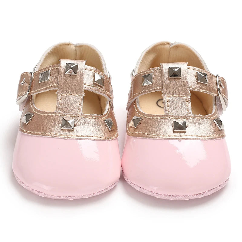 Baby Girl Sandals 2025 Spring and Autumn Korean Edition Versatile Rivet Dancing Princess Single Shoes Fashion Baby Leather Shoes