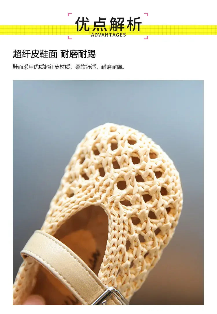 2026 New Summer Baby Shoes For Girls Cut-out Breathable Toddler Kids Sandals Soft Sole Non-slip Fashion Little Girls Sneakers