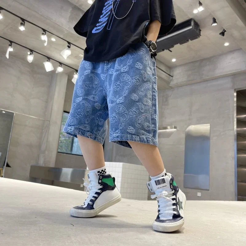 Oliver Summer Kids Korean Version Loose Fashion Casual Cowboy - GuGuTon baby store - Baby Fashion - Toddlers Outfits - Babies Outfits - Toddler Clothes - Kids Clothing - Newborn Clothes - Newborn Wear - Kids Wear - Trending Clothes - Trending Outfits - Fall Fashion - Winter Fashion - Girls Clothes - Boys Clothes - Babies Wear - Kids Accessories - KidsWear - Summer Clothes - Summer Fashion - Summer Trend - Falls Sweaters - Tops - Bottom - Jeans - Blouse - Dresses - Newborn Dresses - Toys