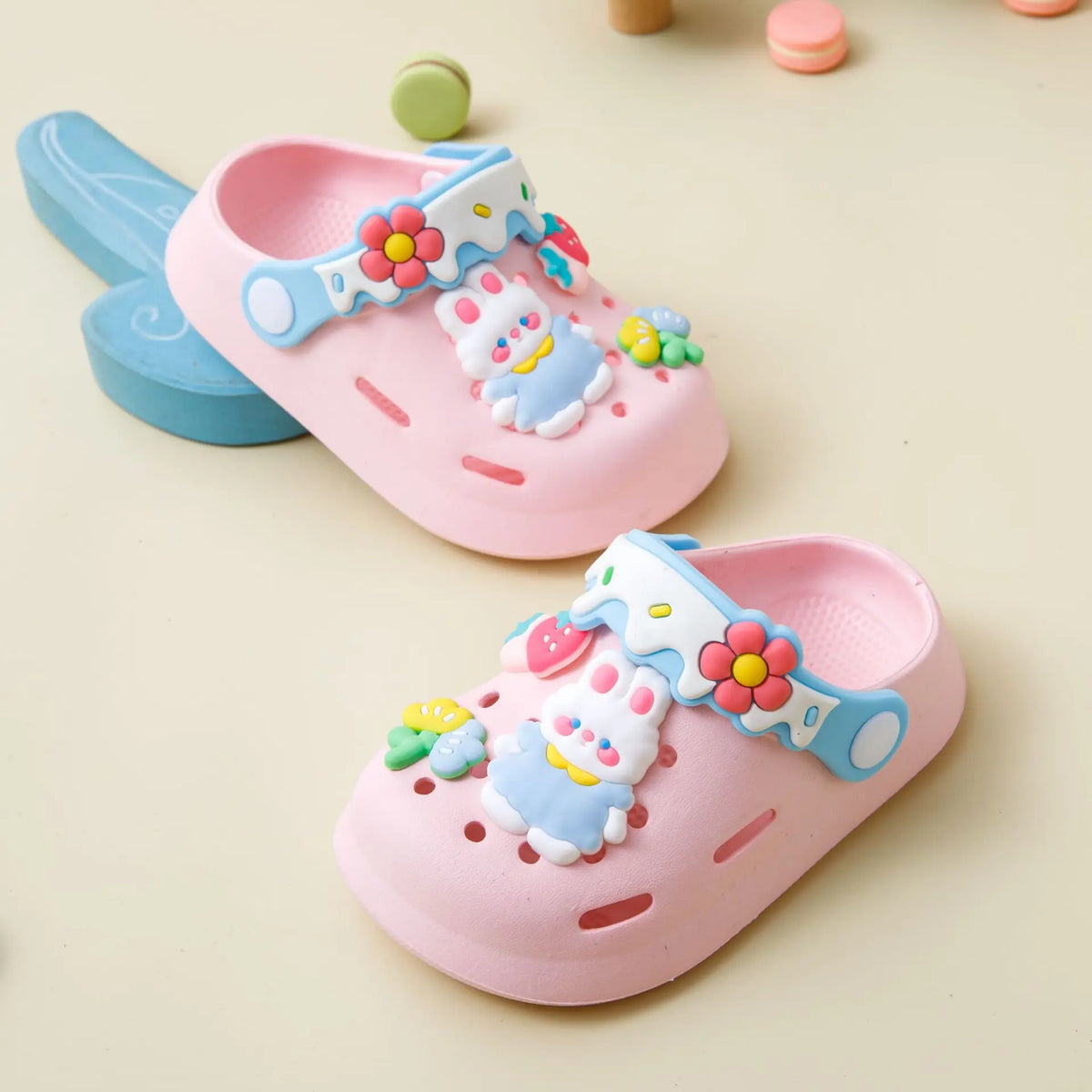 Garden Shoes For Girls Soft Sole Clogs For Baby Breathable Non-slip Indoor Outdoor Beach Sandals Trendy Cute Cartoon Bunny