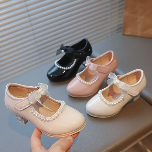 French Girl Heels Spring New Bow Girl Princess Shoes Soft Sole Girl Shoes Performance Shoe Fashion Women Shoes Туфли Для Девочки