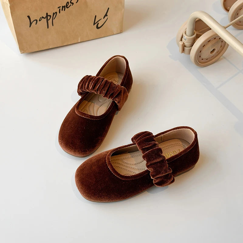 Spring Girl's Casual Shoes Round Toe Shallow Hook-loop Chic Kid's Flat Shoe Solid Colors Anti-slip Daily Comfy Children Shoe