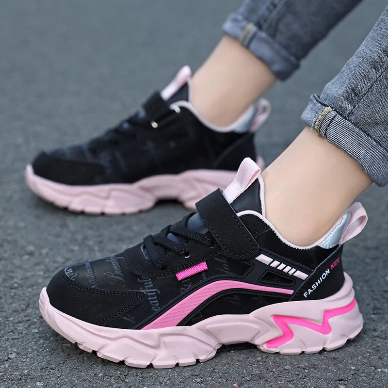 Girls Sneakers Fashion Non-Slip Casual Flat Running Shoes for Student's