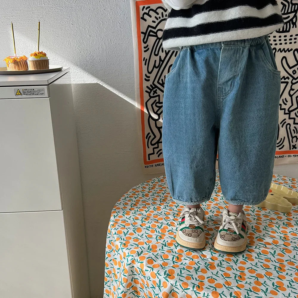 Samuel Harem Pants Fashion Wide Kids Denim Trousers Baby - GuGuTon baby store - Baby Fashion - Toddlers Outfits - Babies Outfits - Toddler Clothes - Kids Clothing - Newborn Clothes - Newborn Wear - Kids Wear - Trending Clothes - Trending Outfits - Fall Fashion - Winter Fashion - Girls Clothes - Boys Clothes - Babies Wear - Kids Accessories - KidsWear - Summer Clothes - Summer Fashion - Summer Trend - Falls Sweaters - Tops - Bottom - Jeans - Blouse - Dresses - Newborn Dresses - Toys