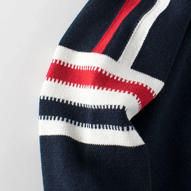 Omar Long sleeve Crew Neck Striped Sweater - GuGuTon baby store - Baby Fashion - Toddlers Outfits - Babies Outfits - Toddler Clothes - Kids Clothing - Newborn Clothes - Newborn Wear - Kids Wear - Trending Clothes - Trending Outfits - Fall Fashion - Winter Fashion - Girls Clothes - Boys Clothes - Babies Wear - Kids Accessories - KidsWear - Summer Clothes - Summer Fashion - Summer Trend - Falls Sweaters - Tops - Bottom - Jeans - Blouse - Dresses - Newborn Dresses - Toys