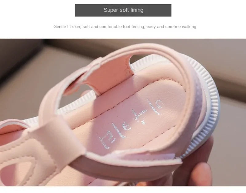 Girls Sandals Kids Soft Soles Casual Princess Shoes New Water Diamond Beach Shoes Bow Shaped Girl Sandals