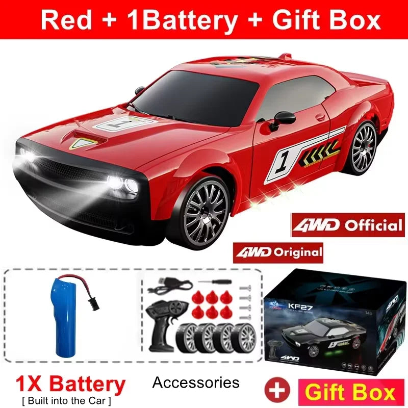 Remote Control RC Drift Car with LED Lights 2.4G Radio 4WD 20KM/H High Speed RTR RC Racing Truck Vehicle Toy Gift for Kid Adult