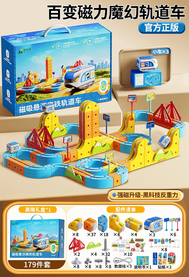 Hot Selling Magnetic Car Stem Racing Car Railtrack Set Montessori Motorized Train