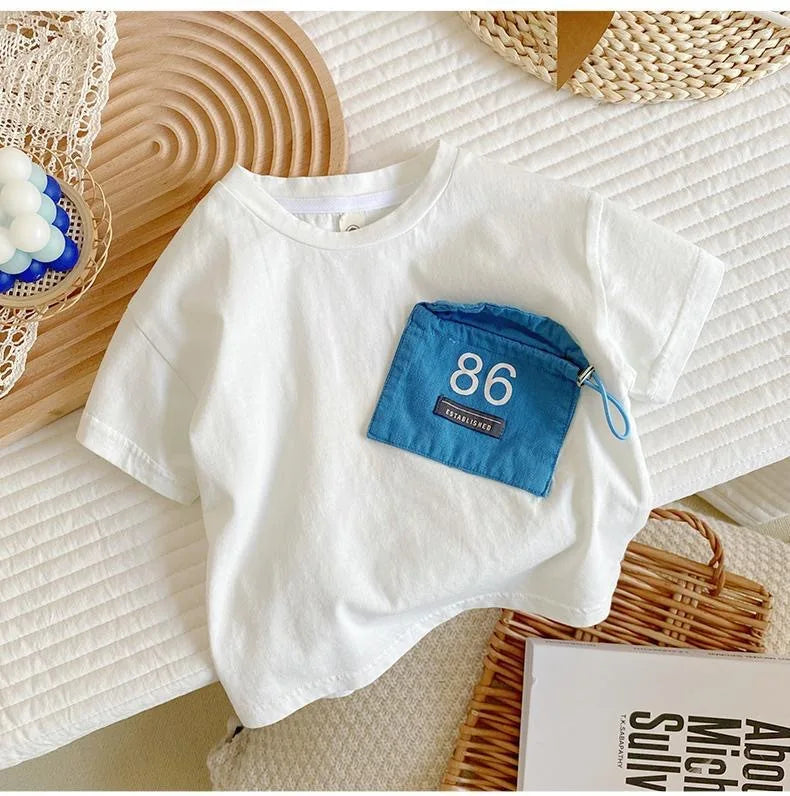 Tobias Muslin Pocket Spliced Cool Tees - GuGuTon baby store - Baby Fashion - Toddlers Outfits - Babies Outfits - Toddler Clothes - Kids Clothing - Newborn Clothes - Newborn Wear - Kids Wear - Trending Clothes - Trending Outfits - Fall Fashion - Winter Fashion - Girls Clothes - Boys Clothes - Babies Wear - Kids Accessories - KidsWear - Summer Clothes - Summer Fashion - Summer Trend - Falls Sweaters - Tops - Bottom - Jeans - Blouse - Dresses - Newborn Dresses - Toys