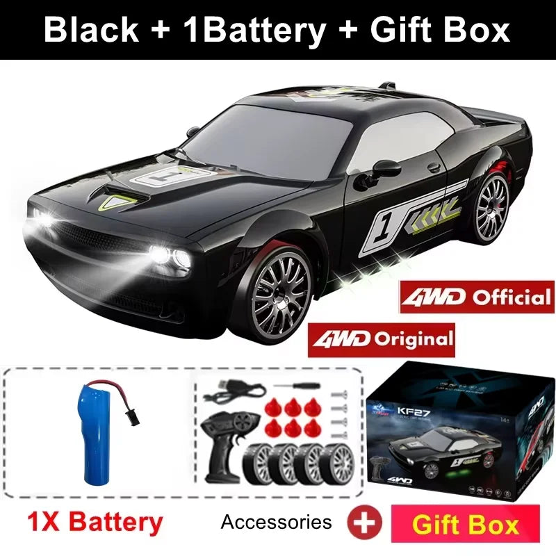 4WD Drift Racing RC Car with LED Light High Speed 2.4G Radio Remote Control 4x4 Race Sports Cars for Kids Toy Gift