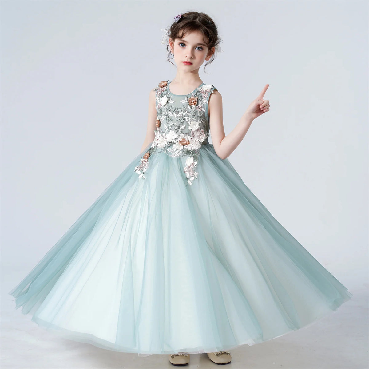Children's Girls Dresses For Eid Luxury Party Princess Dress 4-12 Years Old Long Dress