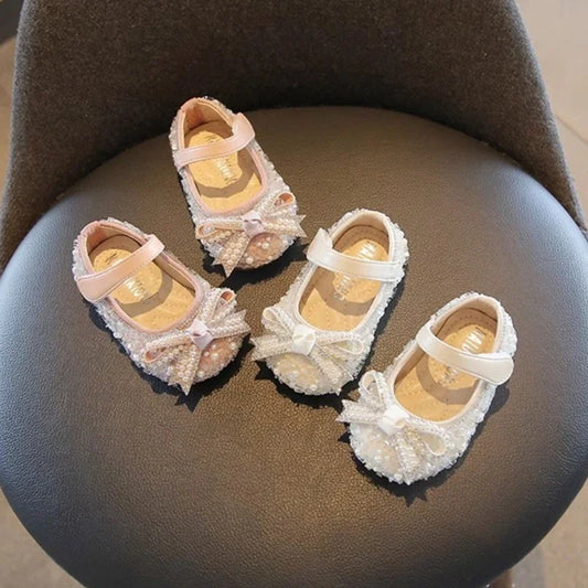 Fashion Girls Shoes Spring New Kids Leather Shoes Soft Soled Baby Shoe Anti Slip Girl Casual Shoes Simple Child Walking Shoe