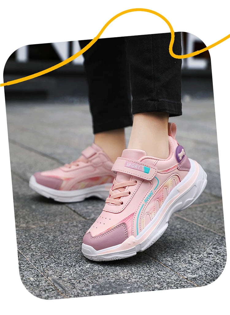 Fashion Children's Shoes Sneakers Girls Comfortable Sneakers Outdoor Non-Slip Running Shoes Tennis Shoes Light Casual Shoes