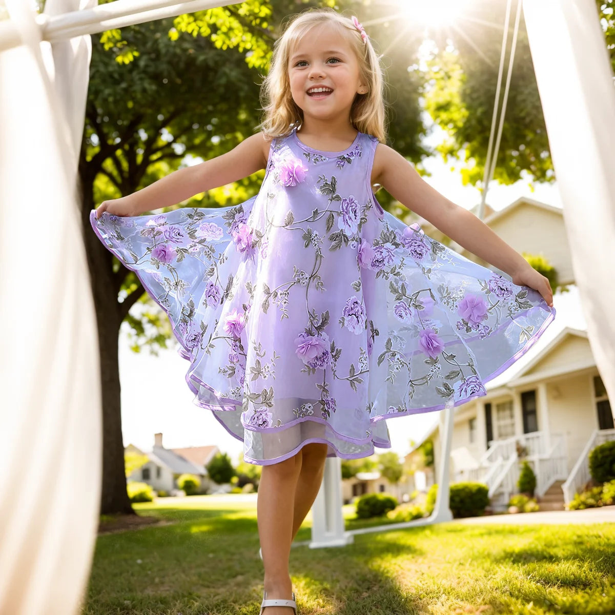 Girls Flower Bohemian Summer Dress ChildKids Girl Beach Dresses
