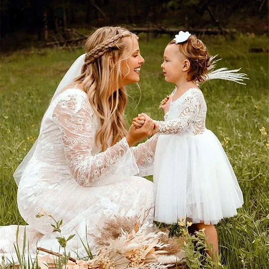 Elegant Festival Dress Lace Vacation Dress for Girls 6m To 12 Years Old