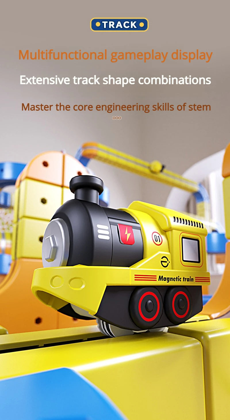 DIY Electric Magnetic Track Set With High-Speed Rail Vehicles (1-100+pieces)