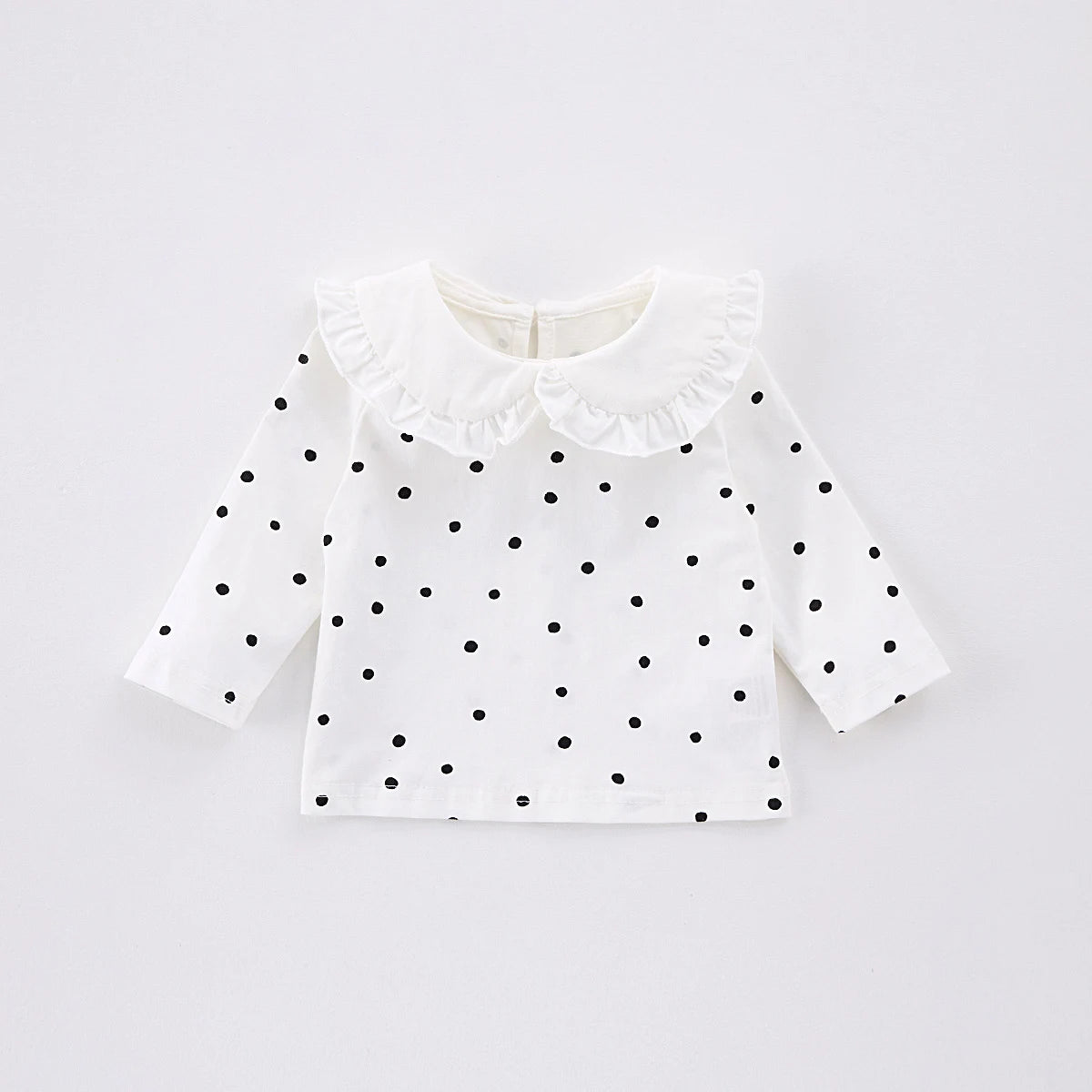 Ana Lace Doll Collar Striped Long Sleeve Tops