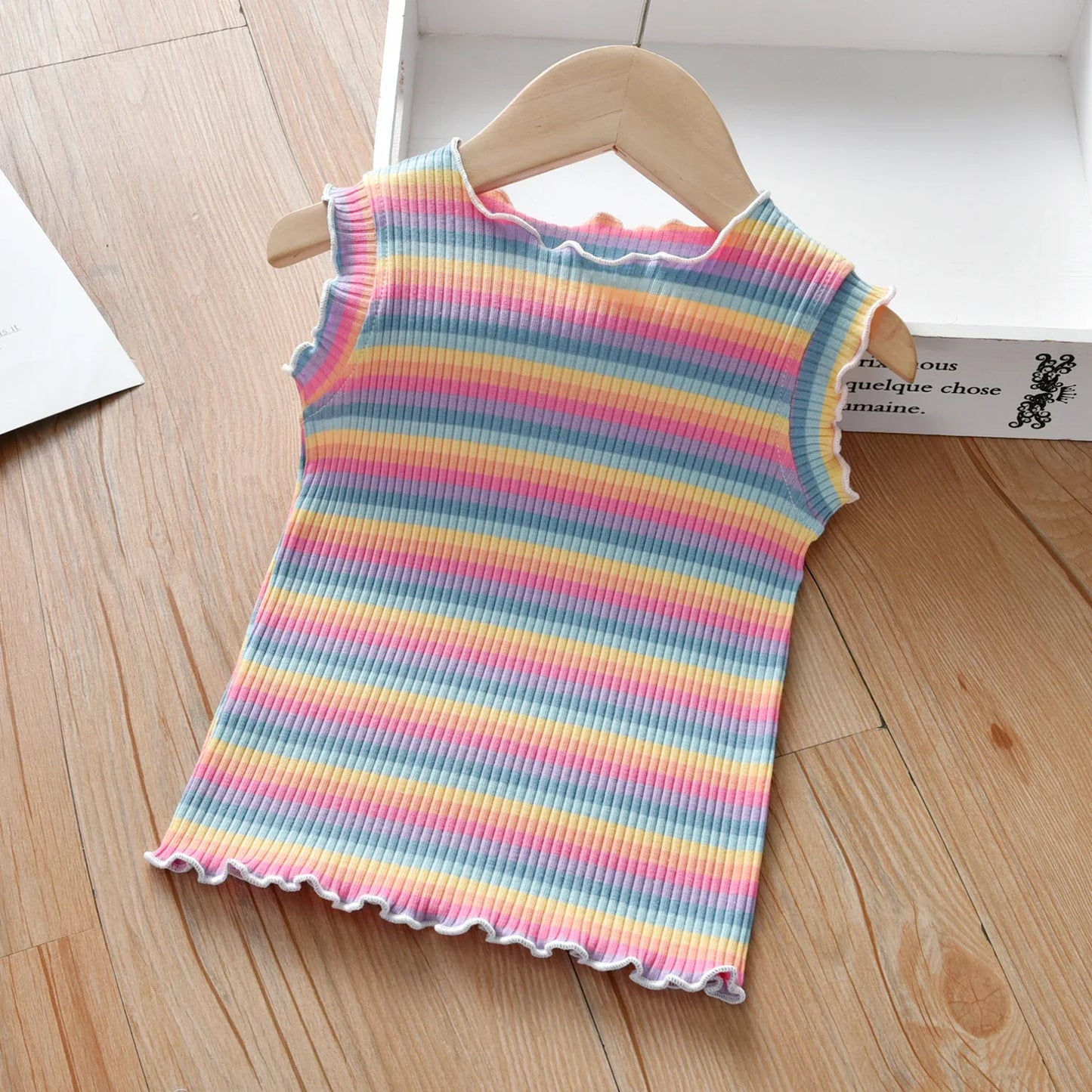 Rosaura Baby Rainbow Striped Casual Tops