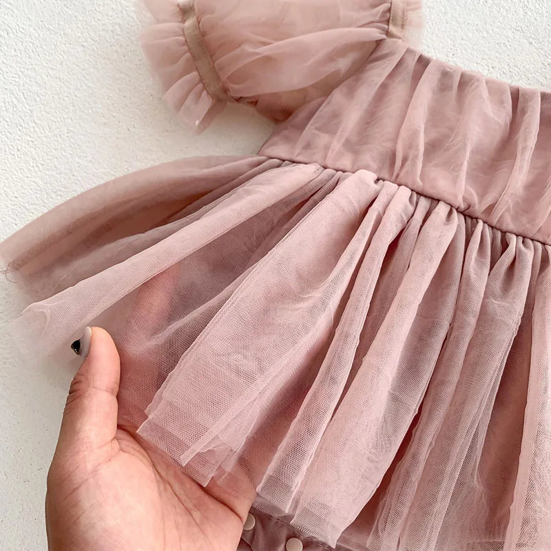 2024 Summer New Baby Lace Big Bowknot Dress Toddler Short Dress